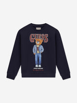 Guess Kids Bear Logo Sweatshirt in Navy
