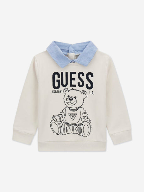 Guess Boys Sweater and Denim Pants Set in Grey