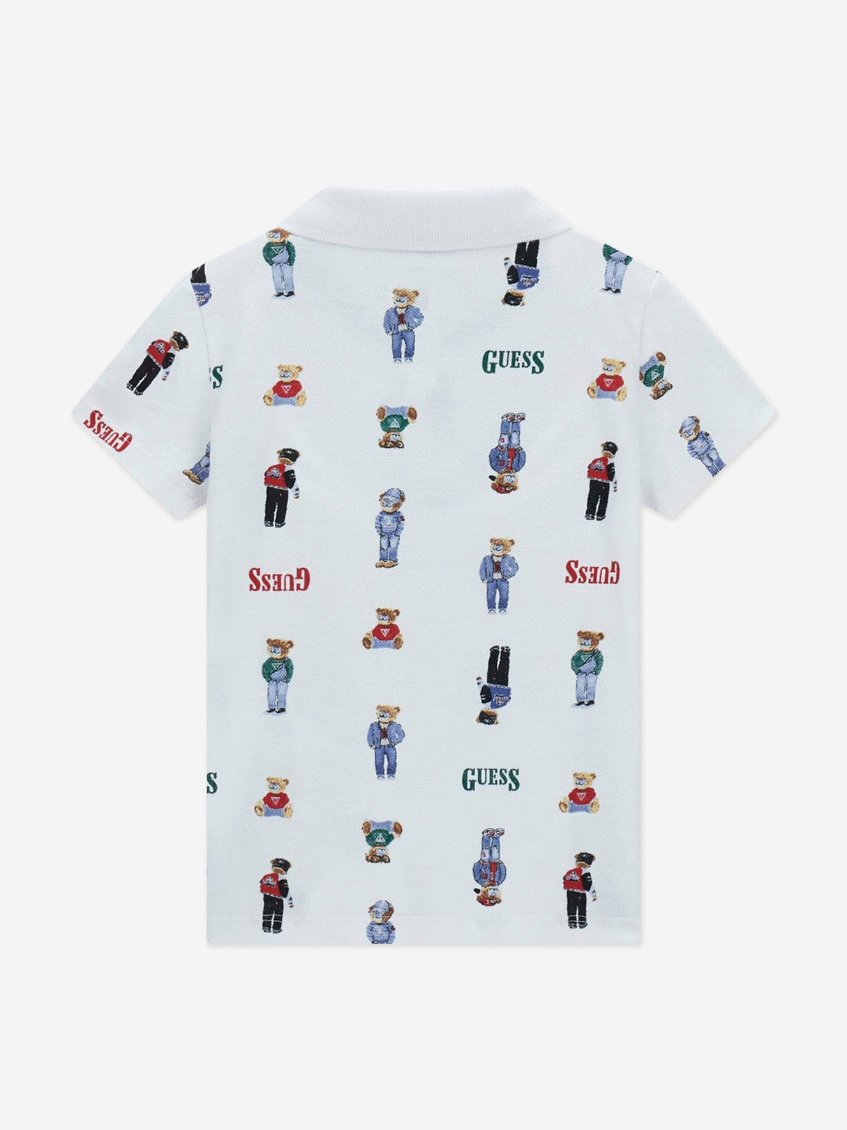 Guess Boys Bear Polo Shirt in White