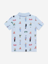 Guess Boys Bear Polo Shirt in Blue