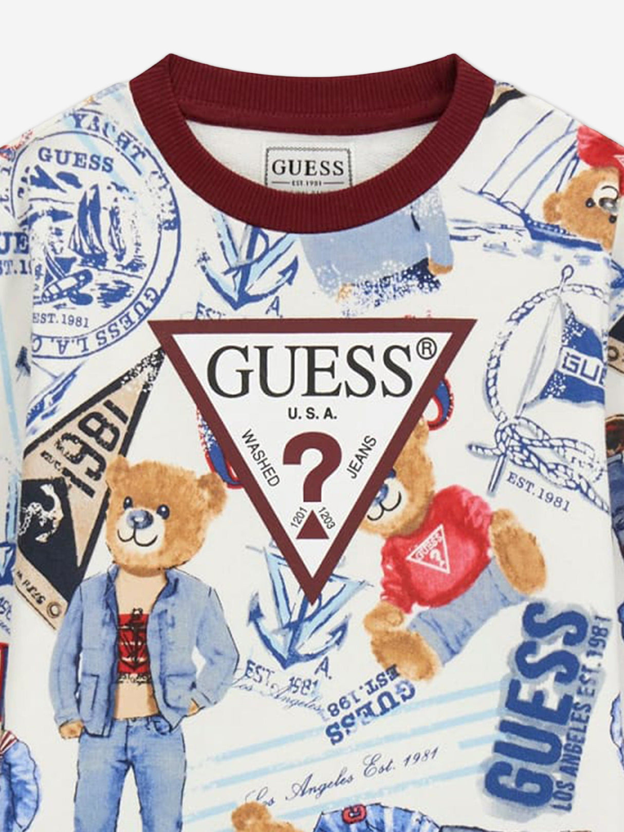 Guess Boys Nautical Bear Sweatshirt in Multicolour