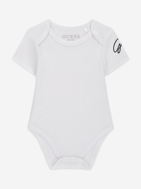 Guess Baby Boys Bodysuit and Bear Romper Set in White