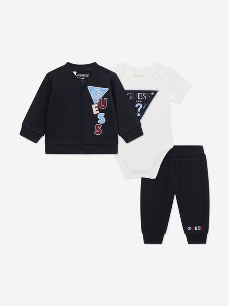 Guess Baby Boys 3 Piece Tracksuit Set in Navy