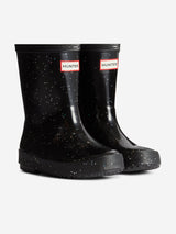 Hunter Kids First Giant Glitter Wellington Boots in Black