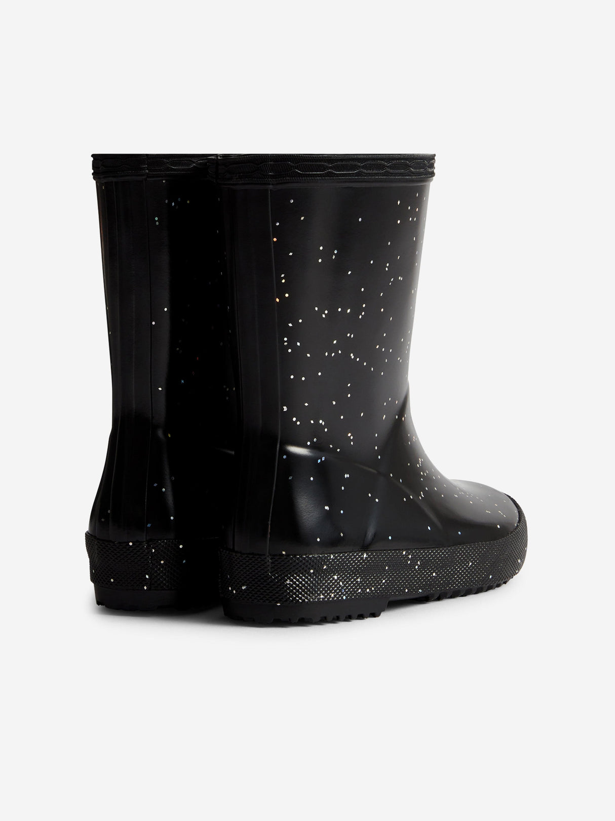 Hunter Kids First Giant Glitter Wellington Boots in Black
