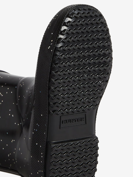 Hunter Kids First Giant Glitter Wellington Boots in Black