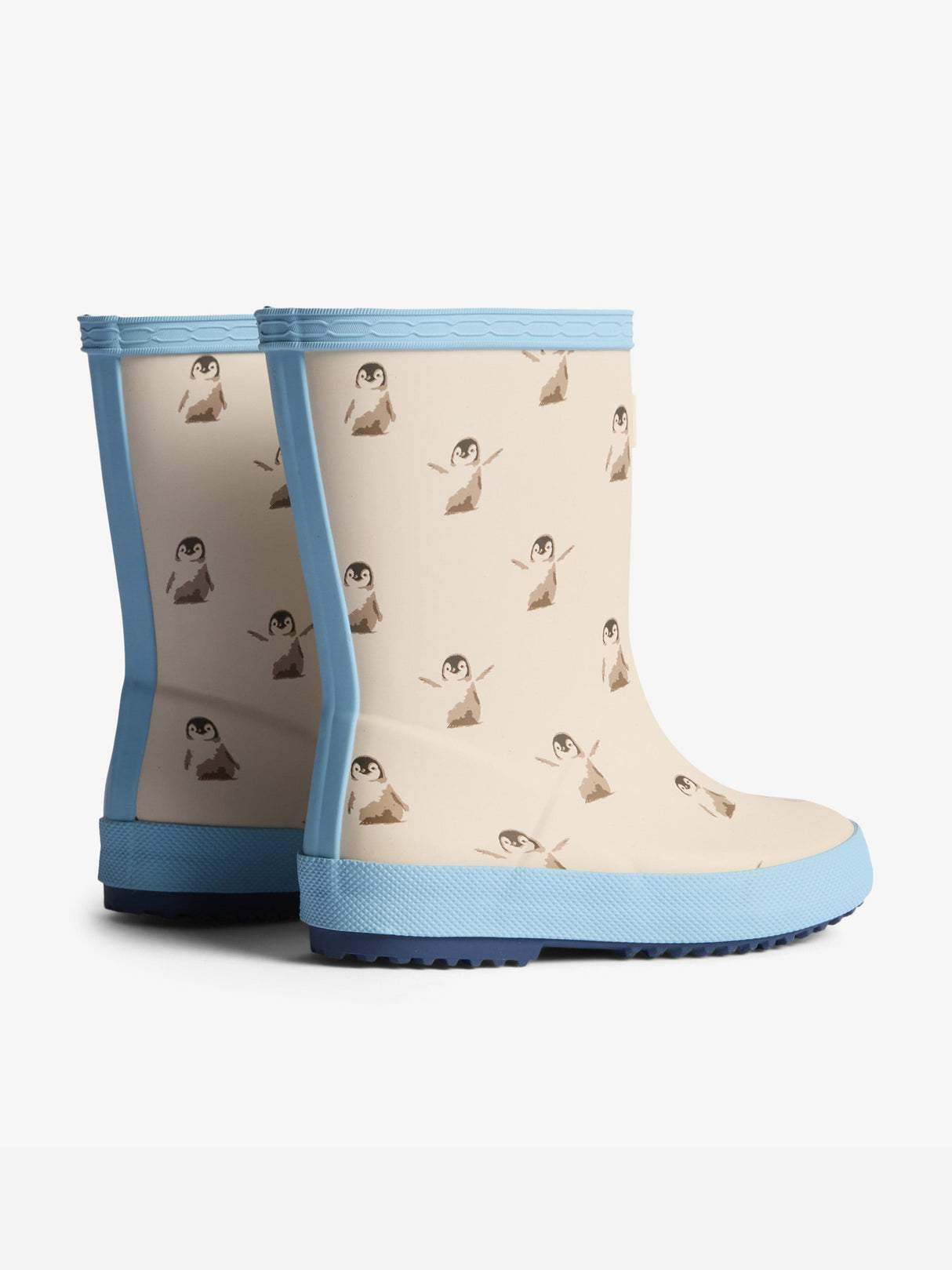 Hunter Kids First Penguin Print Wellington Boots in White