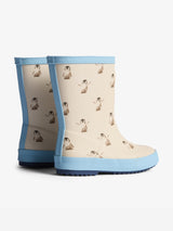 Hunter Kids First Penguin Print Wellington Boots in White