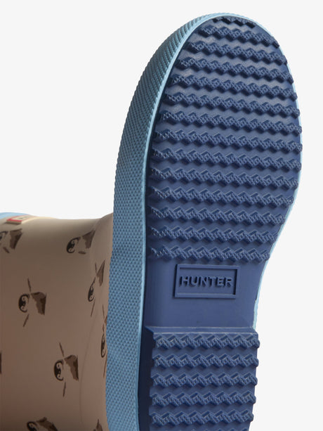 Hunter Kids First Penguin Print Wellington Boots in White