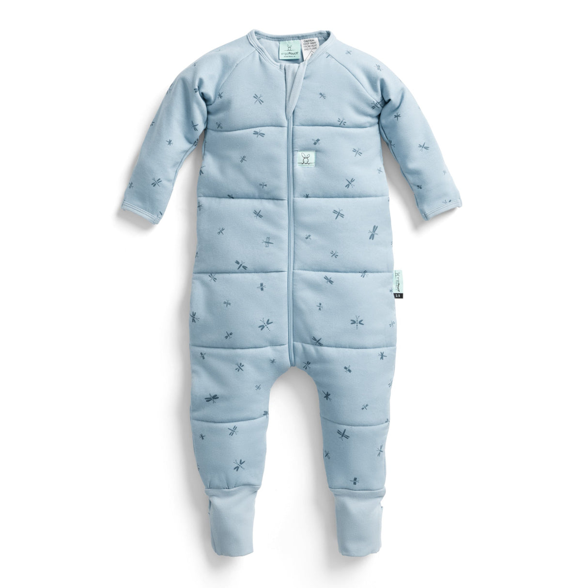 ergoPouch - Organic Winter Long Sleeved Sleep Onesie - Dragonflies 3.5 TOG