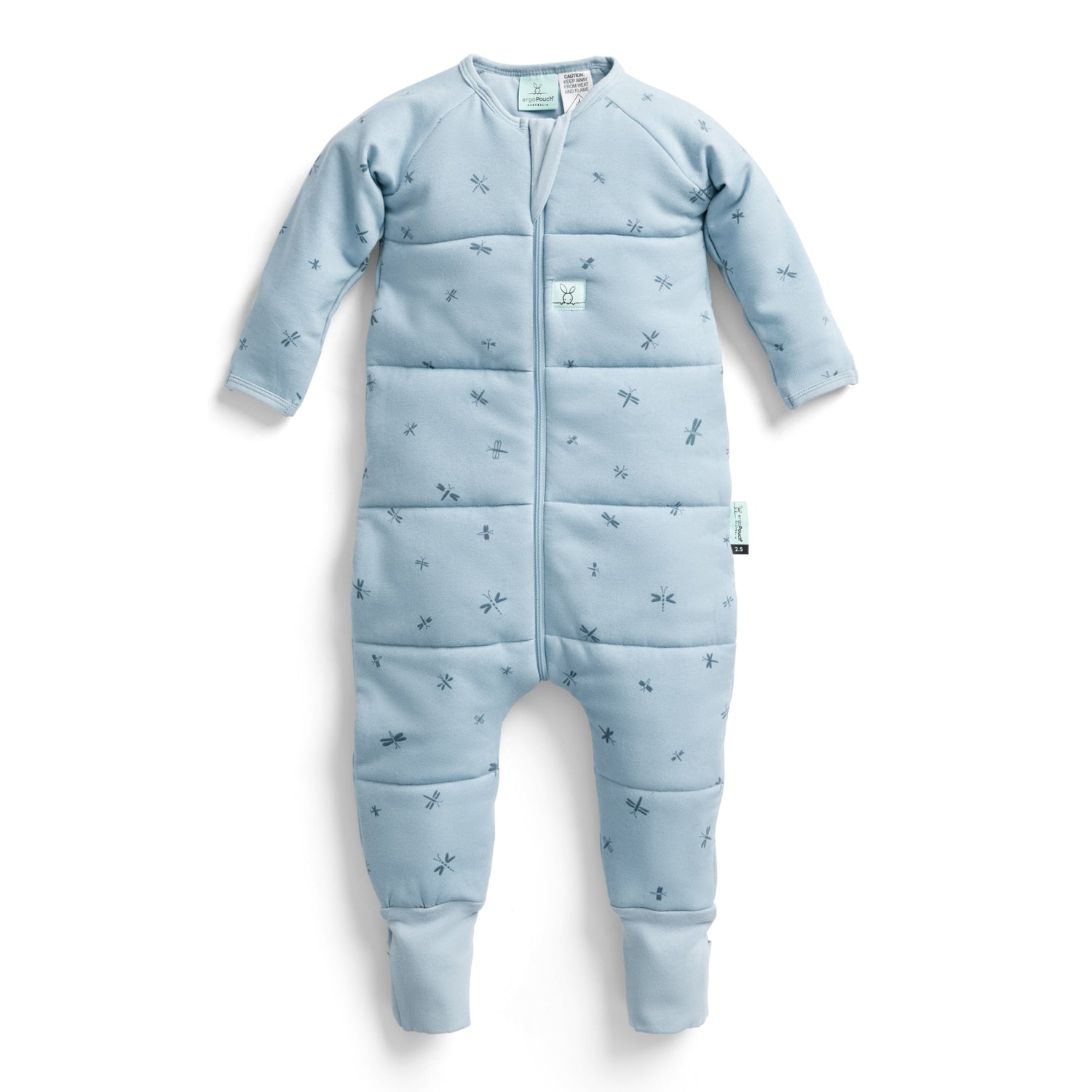ergoPouch - Organic Winter Long Sleeved Sleep Onesie - Dragonflies 3.5 TOG
