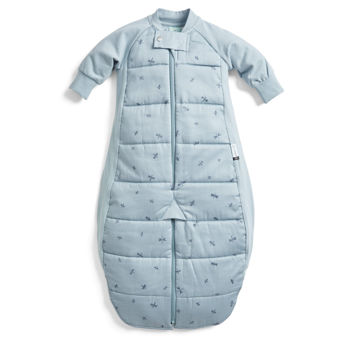 ergoPouch - Organic Winter Long Sleeved 2 in 1 Sleeping Suit Bag - Dragonflies 2.5 TOG