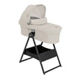 Baby bassinet with stand on a white background