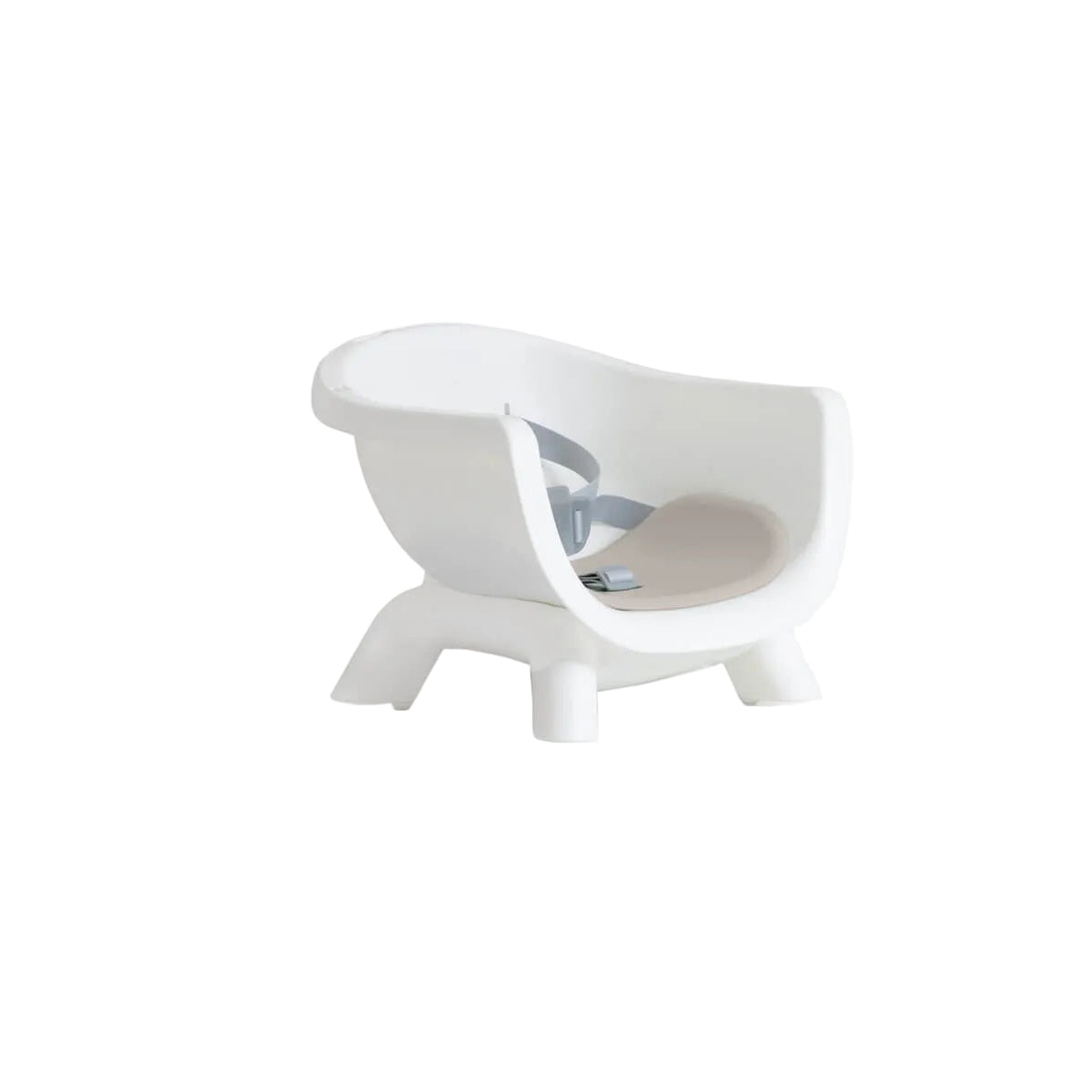 White baby bathtub with blue interior on a white background