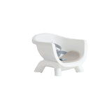 White baby bathtub with blue interior on a white background
