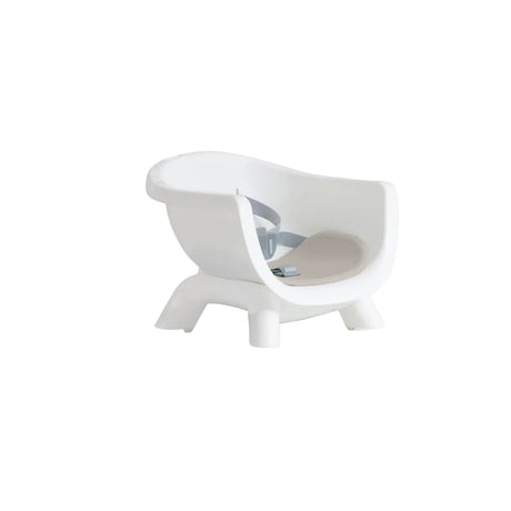 White baby bathtub with blue interior on a white background