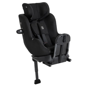 Black child car seat on a white background