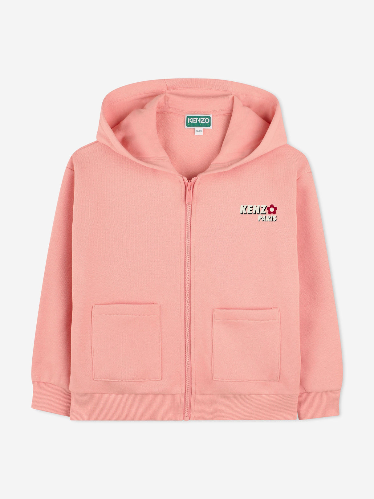 KENZO Girls Logo Zip Up Top in Pink