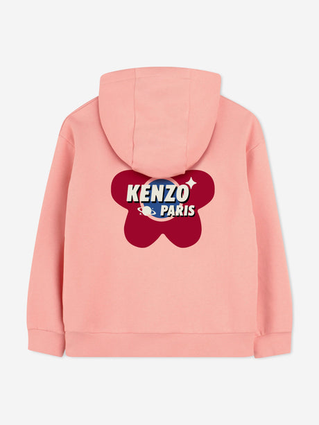 KENZO Girls Logo Zip Up Top in Pink