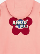 KENZO Girls Logo Zip Up Top in Pink