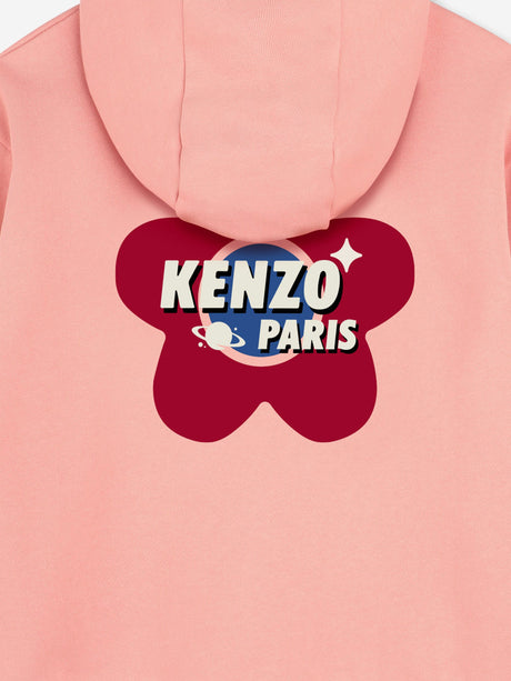KENZO Girls Logo Zip Up Top in Pink