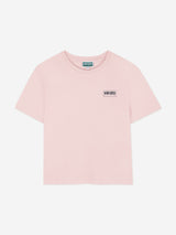 KENZO Girls Logo Print T-Shirt in Pink
