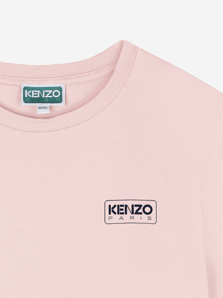 KENZO Girls Logo Print T-Shirt in Pink