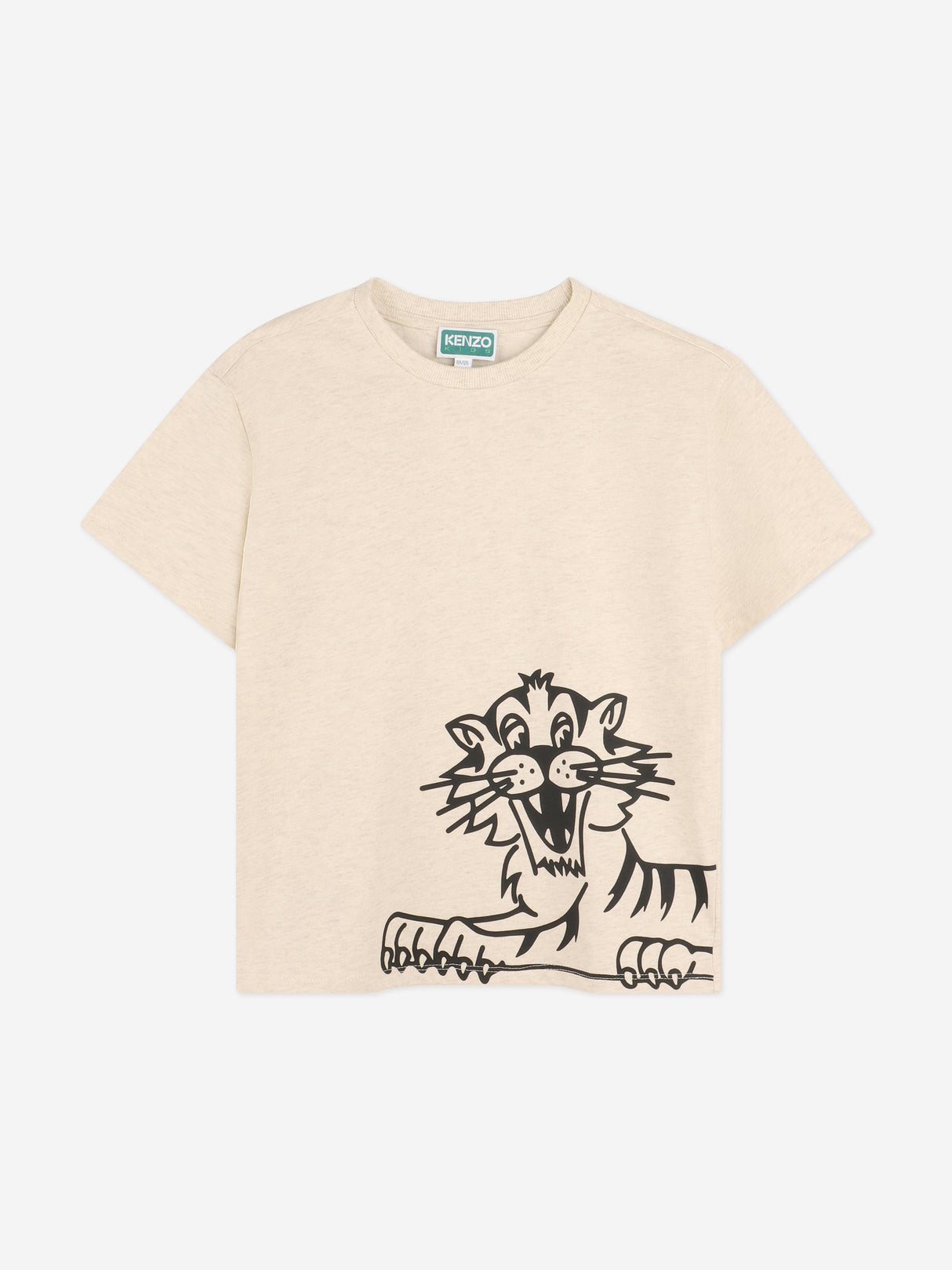 KENZO Boys Tiger Print T-Shirt in Ivory