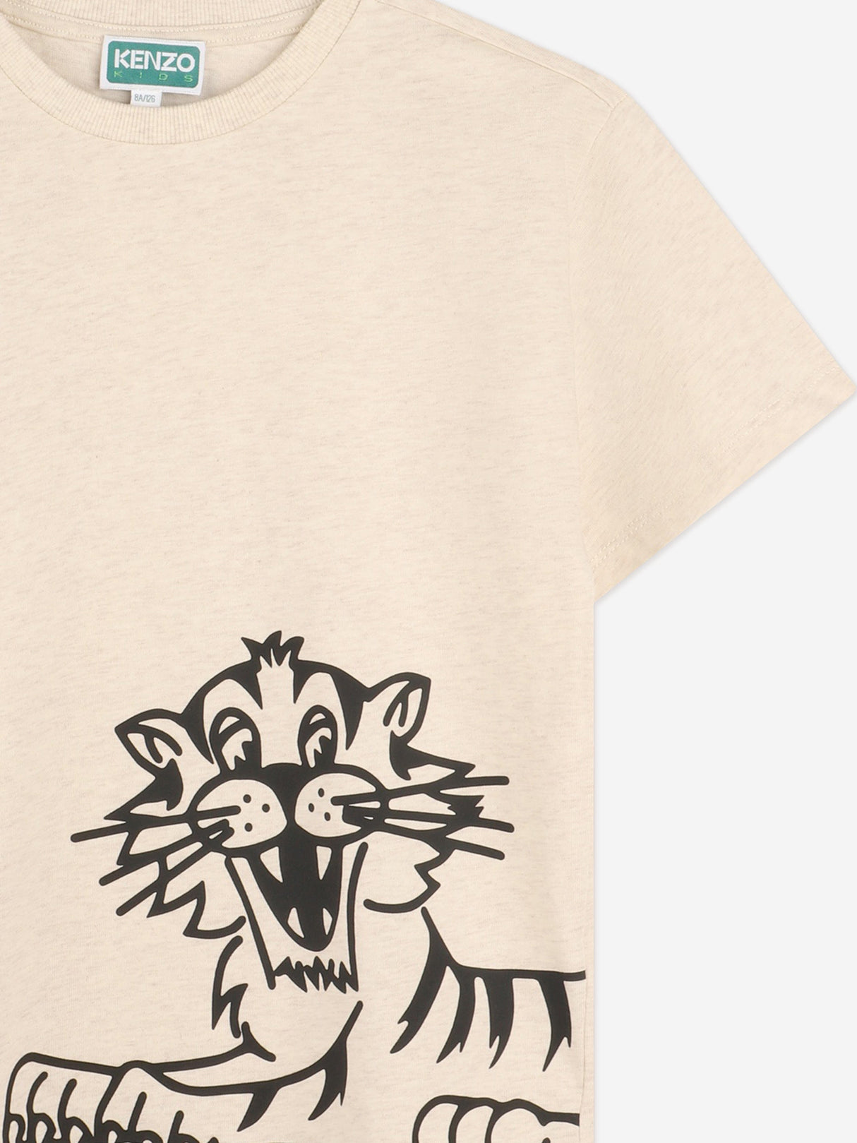 KENZO Boys Tiger Print T-Shirt in Ivory