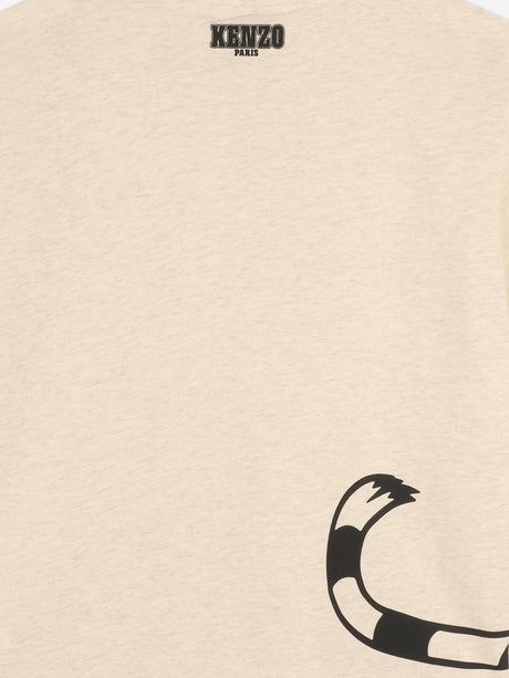 KENZO Boys Tiger Print T-Shirt in Ivory