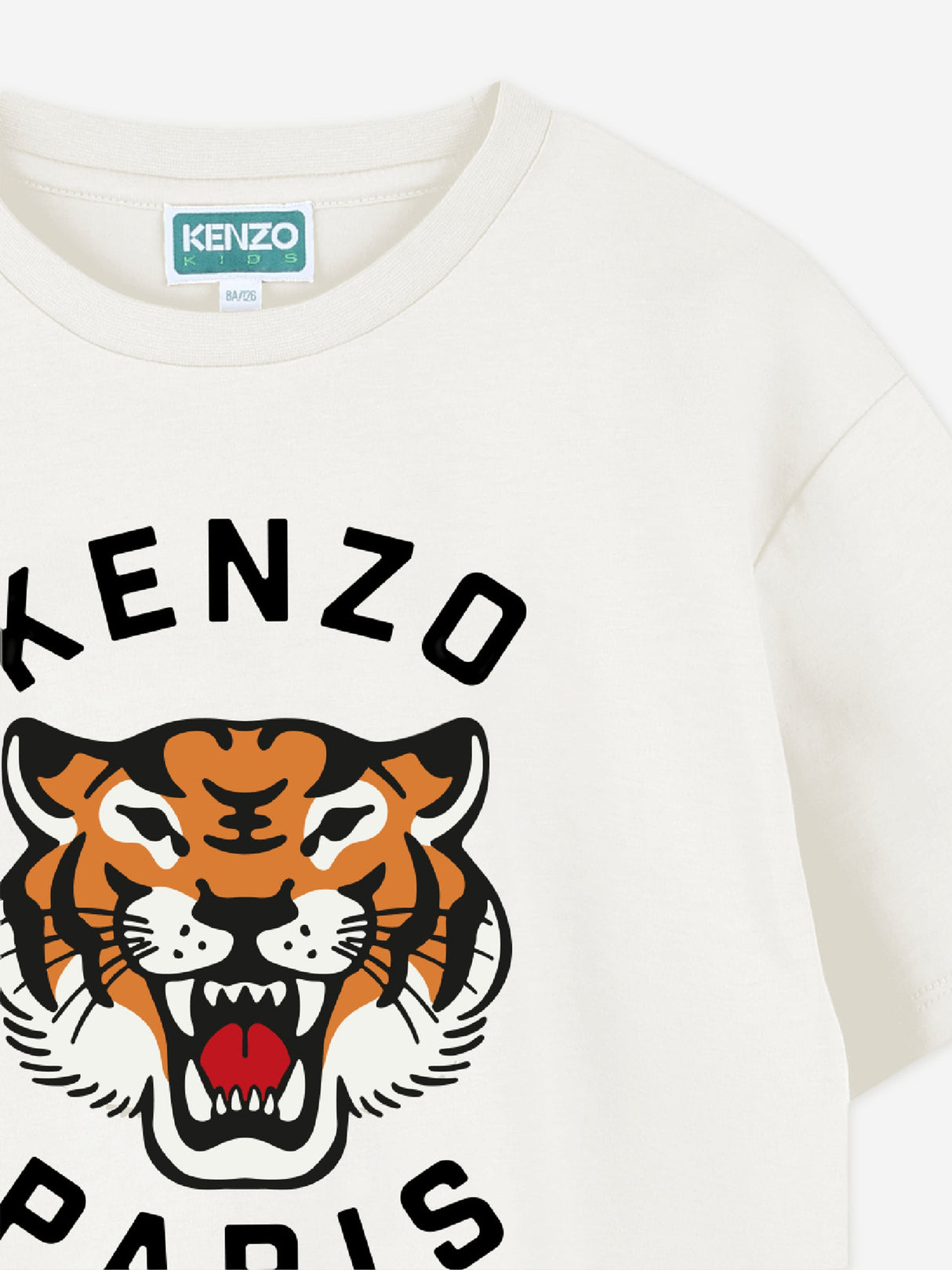 KENZO Kids Lucky Tiger T-Shirt in Ivory