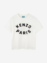 KENZO Kids Embroidered Logo T-Shirt in Ivory