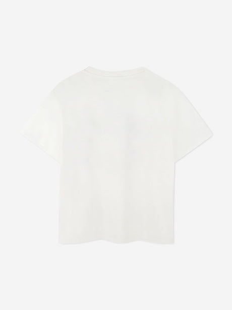 KENZO Kids Embroidered Logo T-Shirt in Ivory