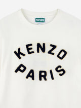 KENZO Kids Embroidered Logo T-Shirt in Ivory