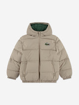 Lacoste Kids Logo Puffer Jacket in Beige