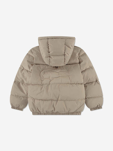 Lacoste Kids Logo Puffer Jacket in Beige