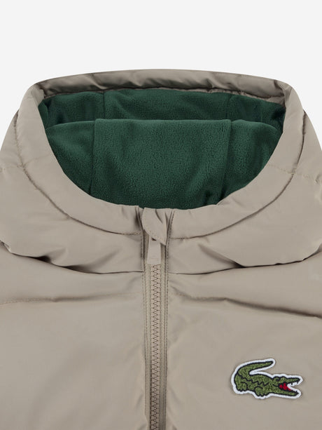 Lacoste Kids Logo Puffer Jacket in Beige