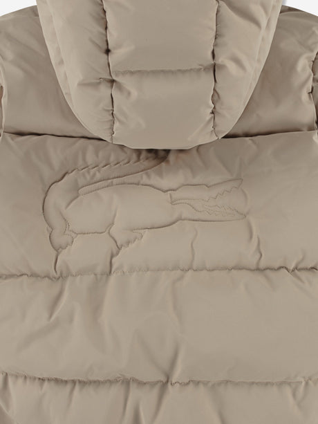 Lacoste Kids Logo Puffer Jacket in Beige