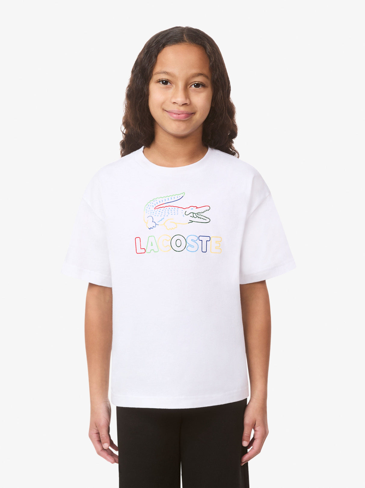 Lacoste Girls Logo T-Shirt in White