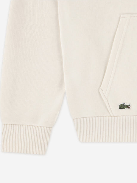 Lacoste Boys Graphic Core Hoodie in Ivory