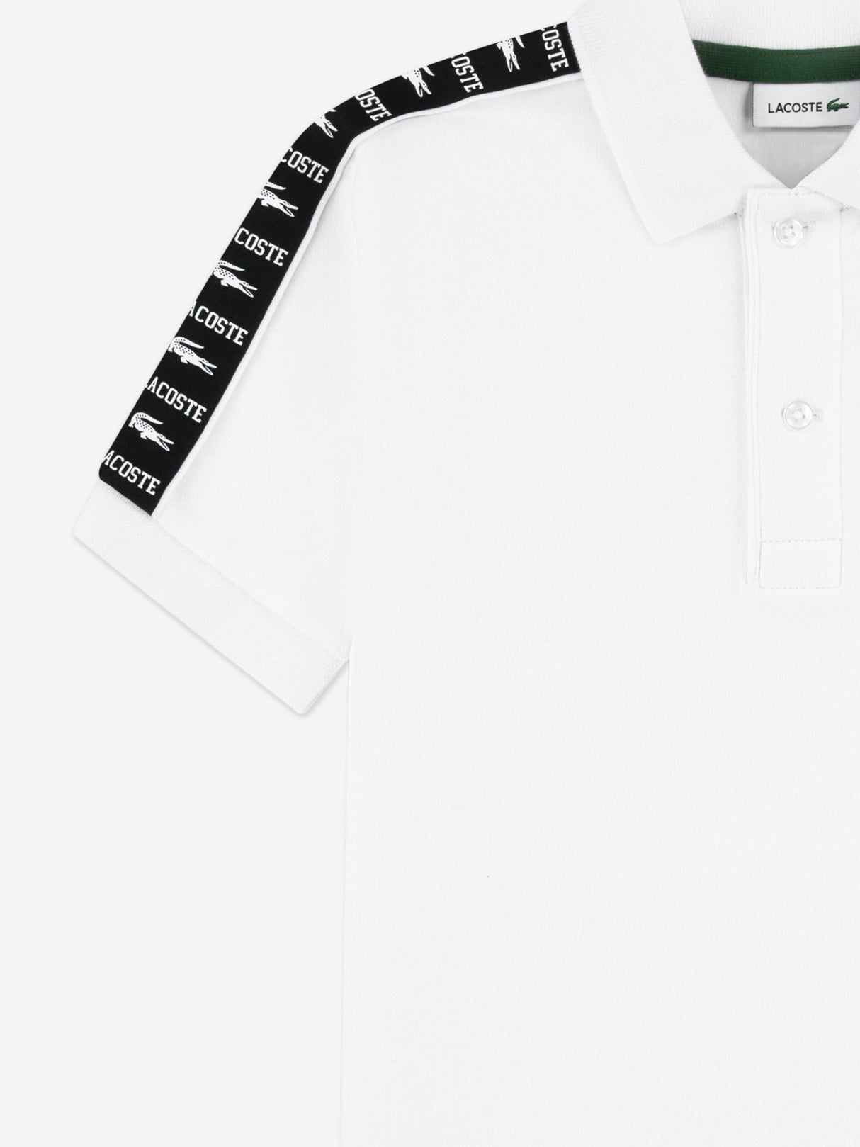 Lacoste Boys Carbonised Interlock Polo Shirt in White