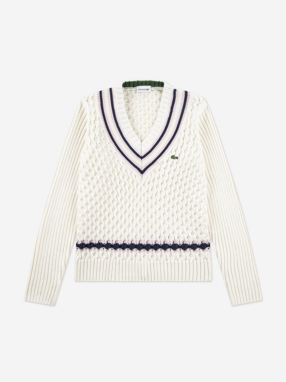 Lacoste Girls Mixed Stitch Jumper in Ivory