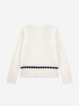 Lacoste Girls Mixed Stitch Jumper in Ivory