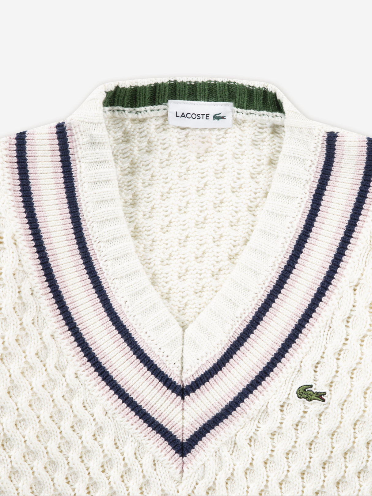 Lacoste Girls Mixed Stitch Jumper in Ivory