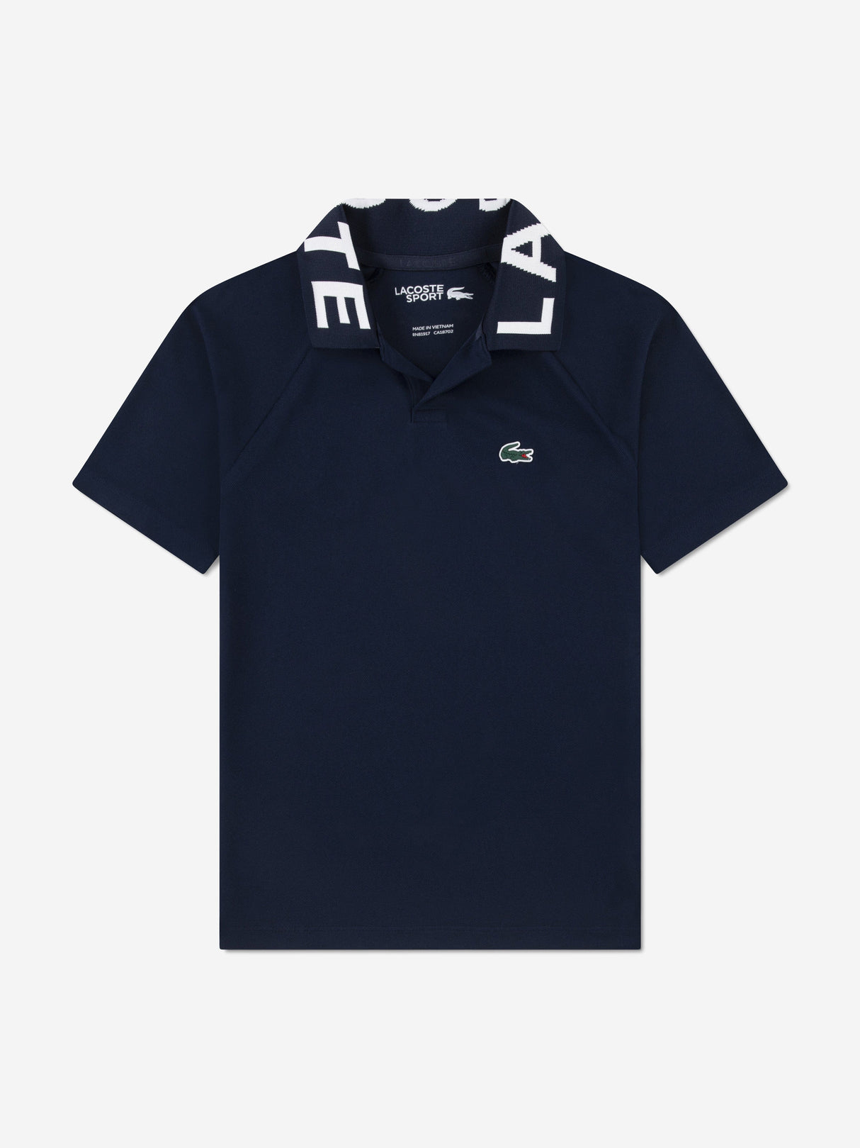 Lacoste Boys Sport Jacquard Polo Shirt in Navy