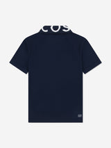Lacoste Boys Sport Jacquard Polo Shirt in Navy