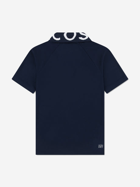 Lacoste Boys Sport Jacquard Polo Shirt in Navy