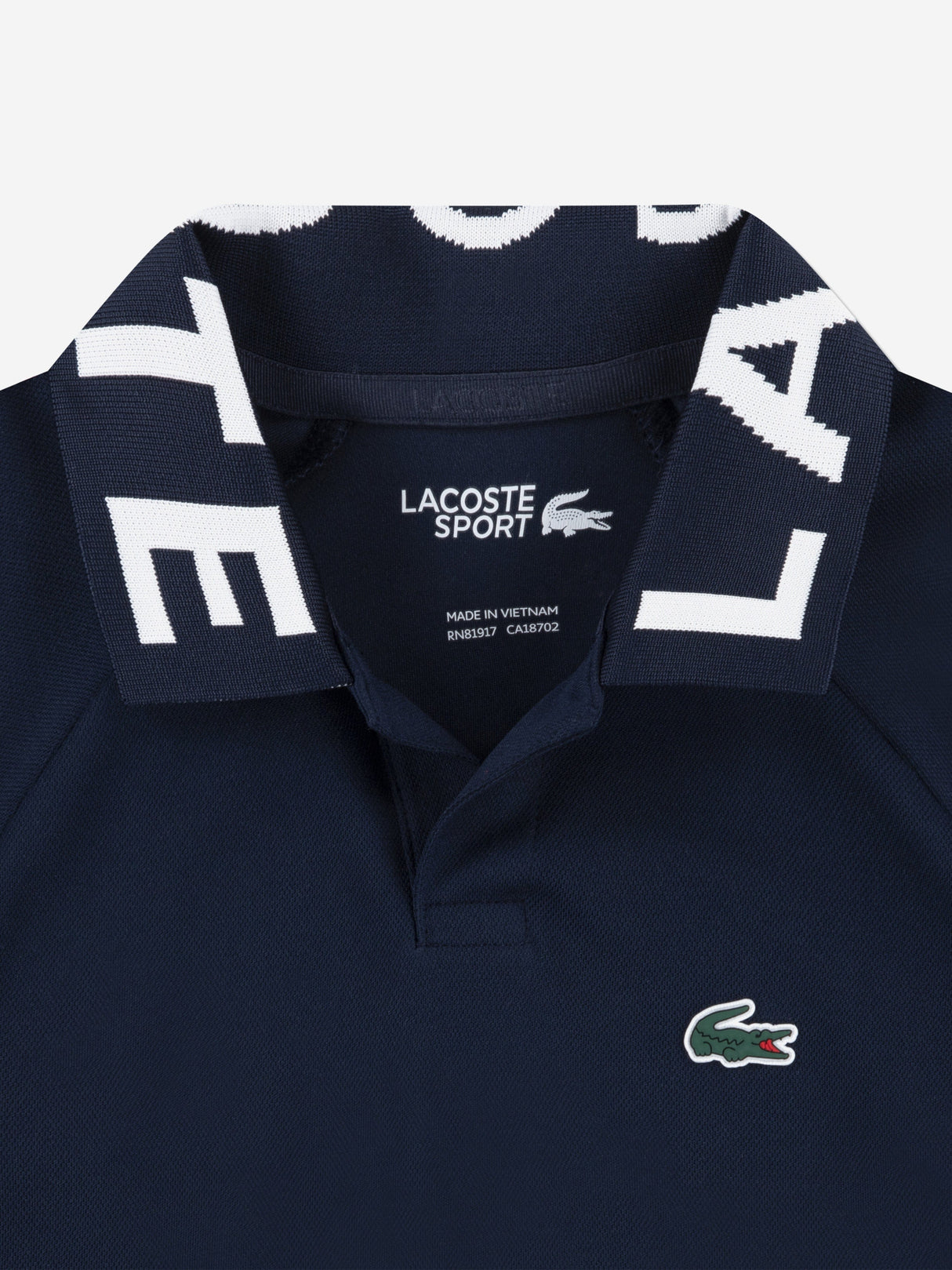 Lacoste Boys Sport Jacquard Polo Shirt in Navy