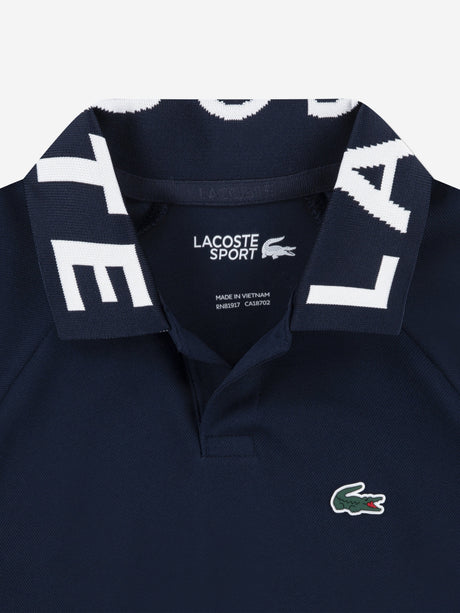 Lacoste Boys Sport Jacquard Polo Shirt in Navy
