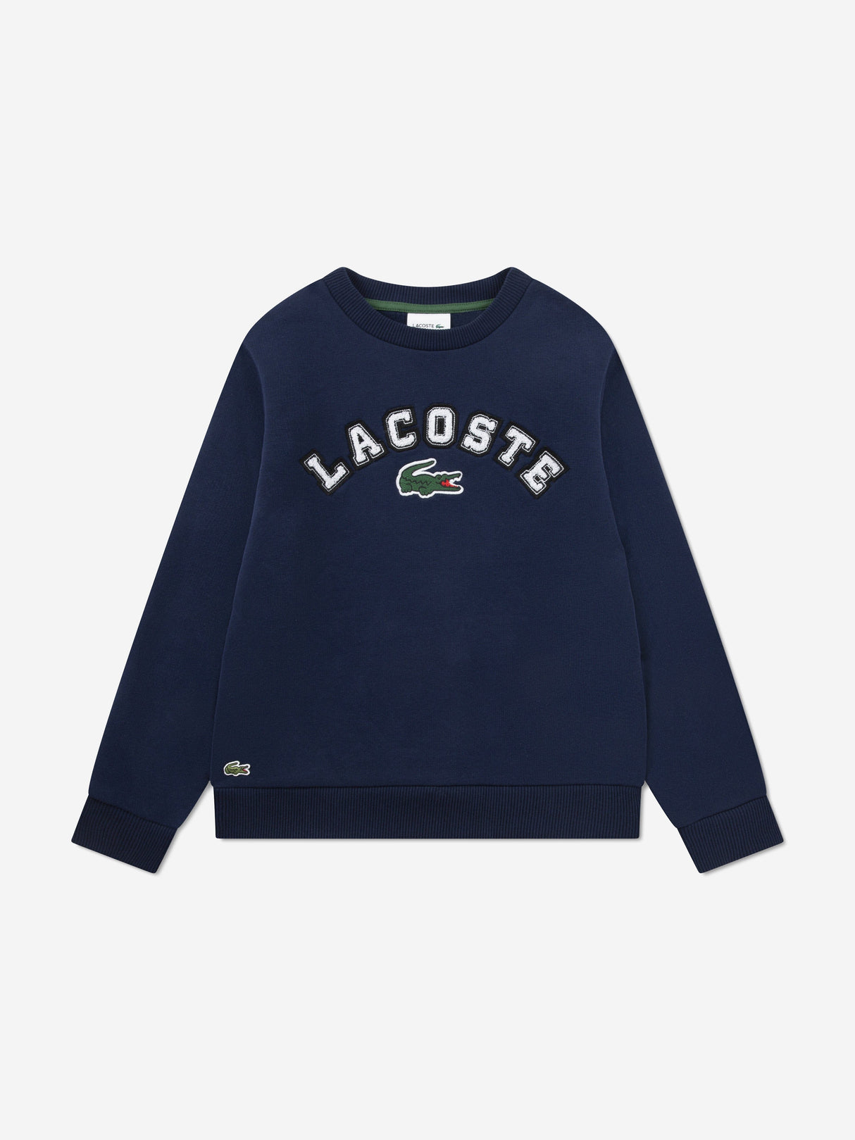 Lacoste Boys Chenille Logo Sweatshirt in Navy